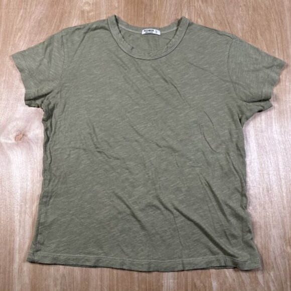 Buck Mason Men's Basic Short Sleeve Crew Neck Cotton T-Shirt Green Size Small - Picture 1 of 5